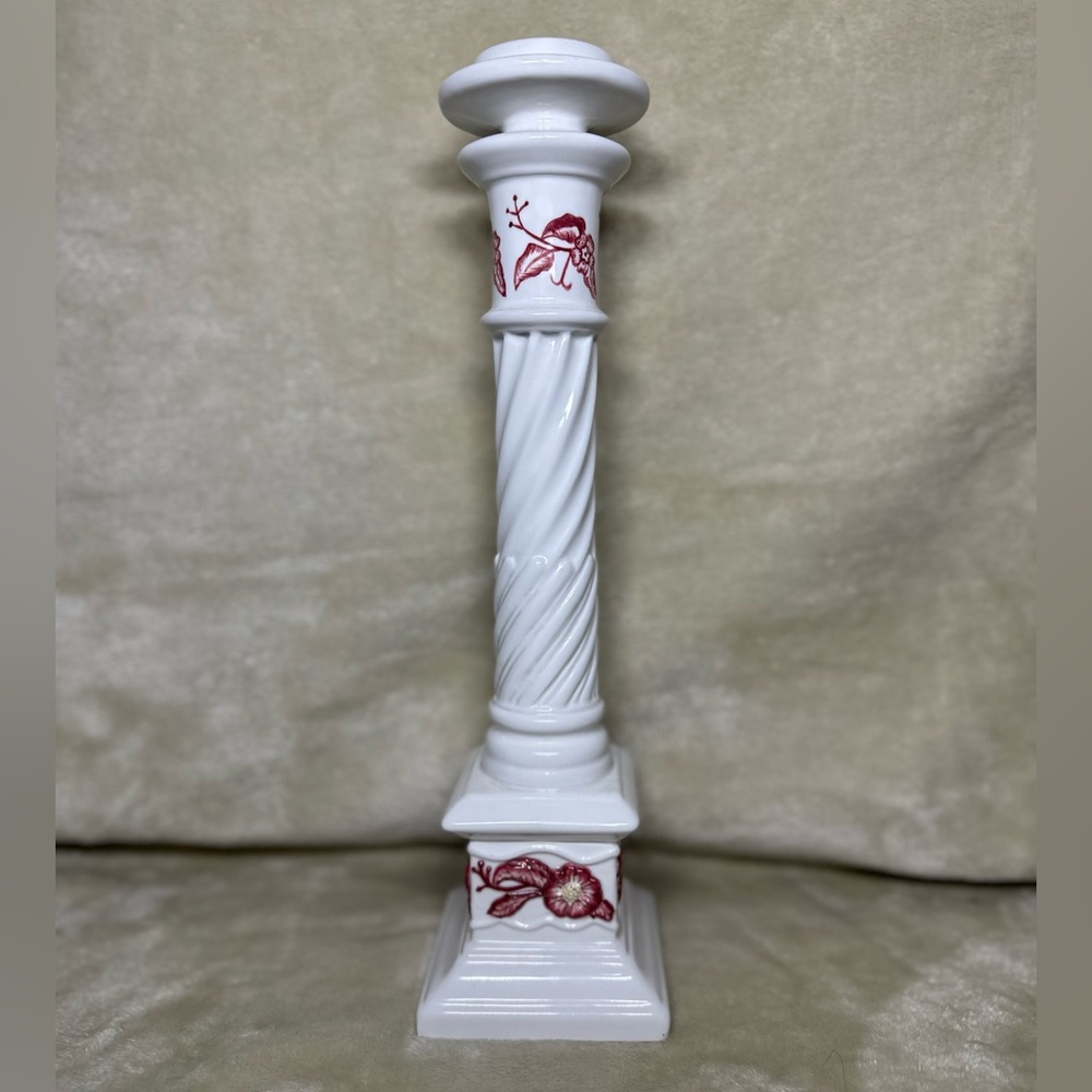 Classic White and Red Toile Tealight Candle Holder